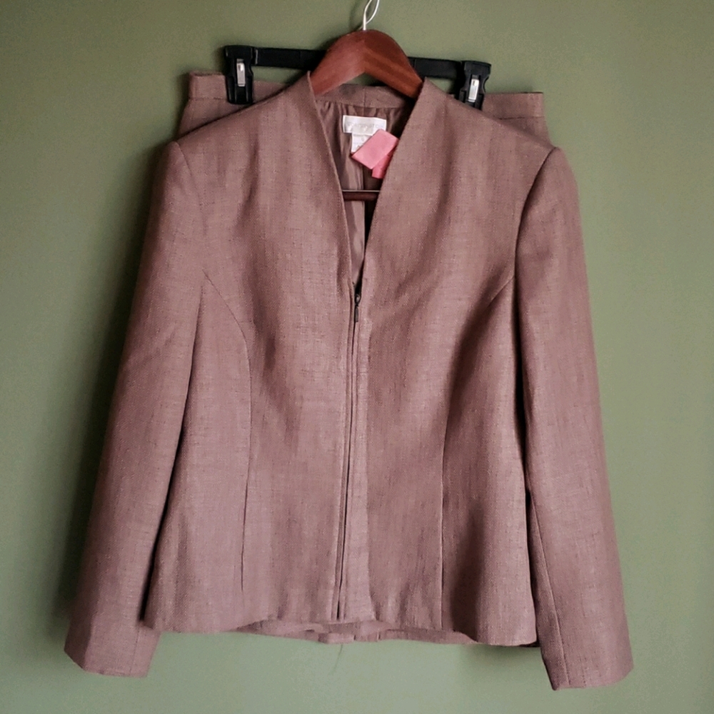 Classy Skirt Suit Set Muted Neutral Brown